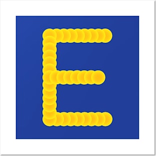 Future Typo 1 - Yellow 3D Letter E Posters and Art